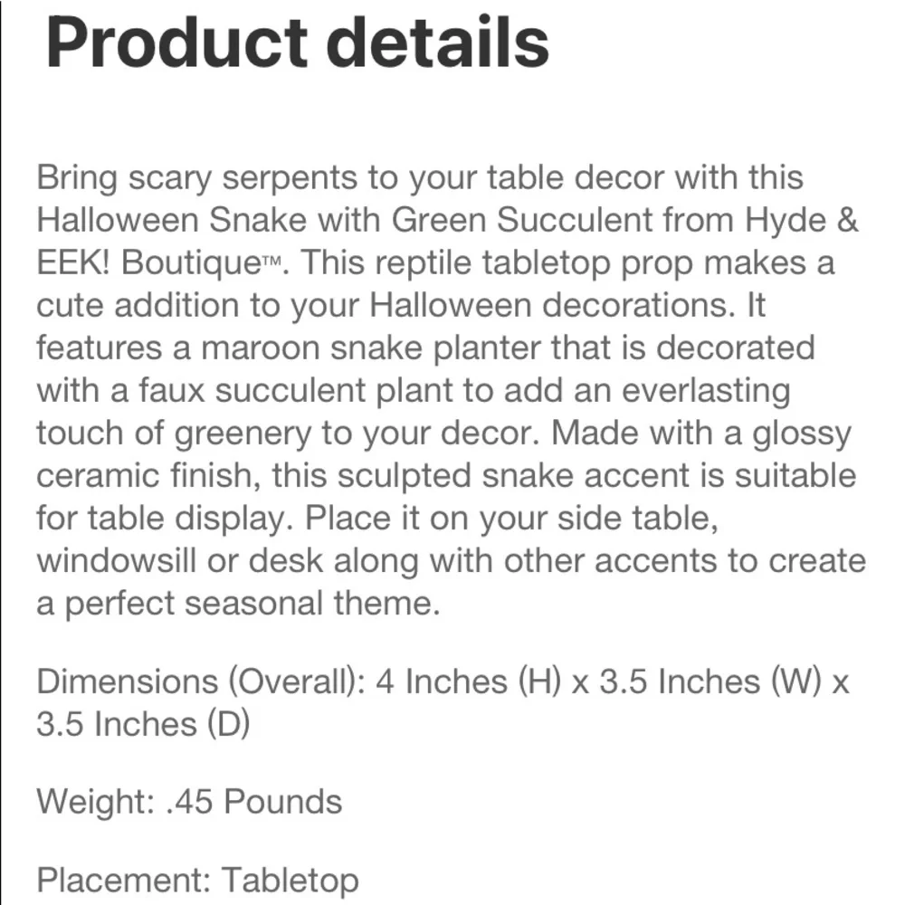 NIB Target Halloween Snake Succulent Planter